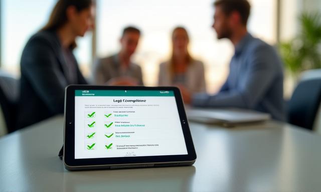 Ambiente startup moderno con focus sulla conformità legale